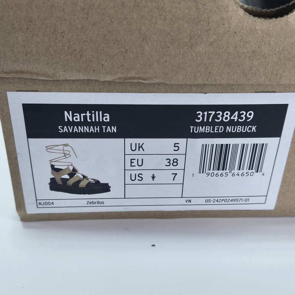 Dr. Martens Nartilla Gladiator Tan Tumbled Nubuck Leather Platform Sandal Size 7 - Picture 11 of 11